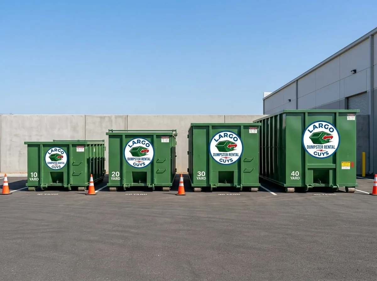 10, 15, 20 and 30 yard roll-off dumpsters available for rent in Largo, FL
